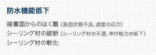 防水機能低下